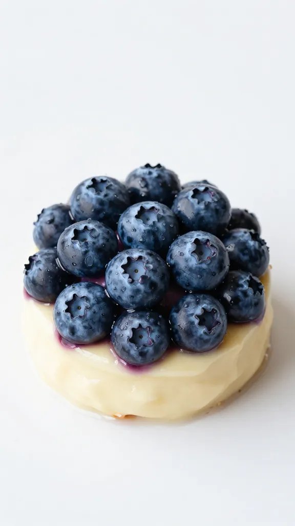 Blueberry cluster glazed atop creamy base