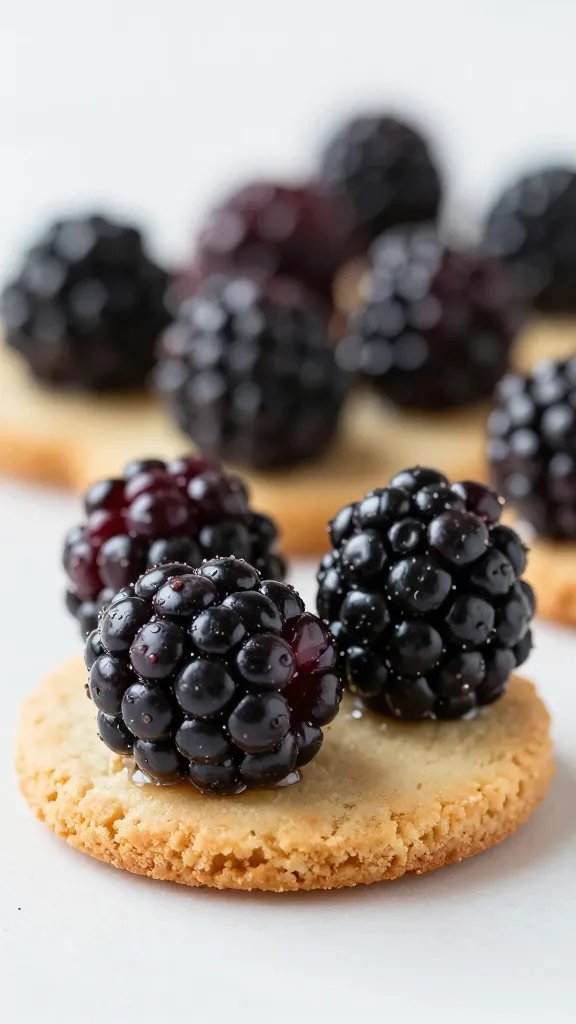 Blackberry shine with glaze on cookie crust
