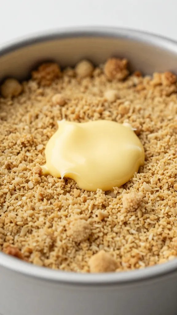 browned butter pooling in crumble topping