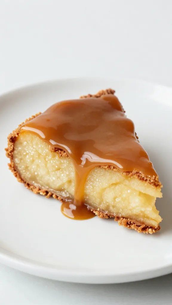 cinnamon-dusted apple slice with caramel sheen