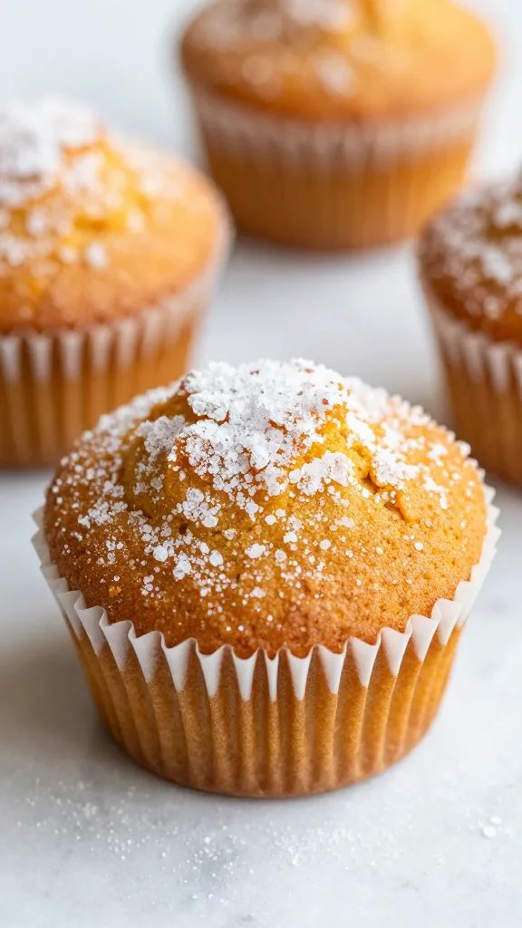 pumpkin muffin top dusted lightly with coarse sugar