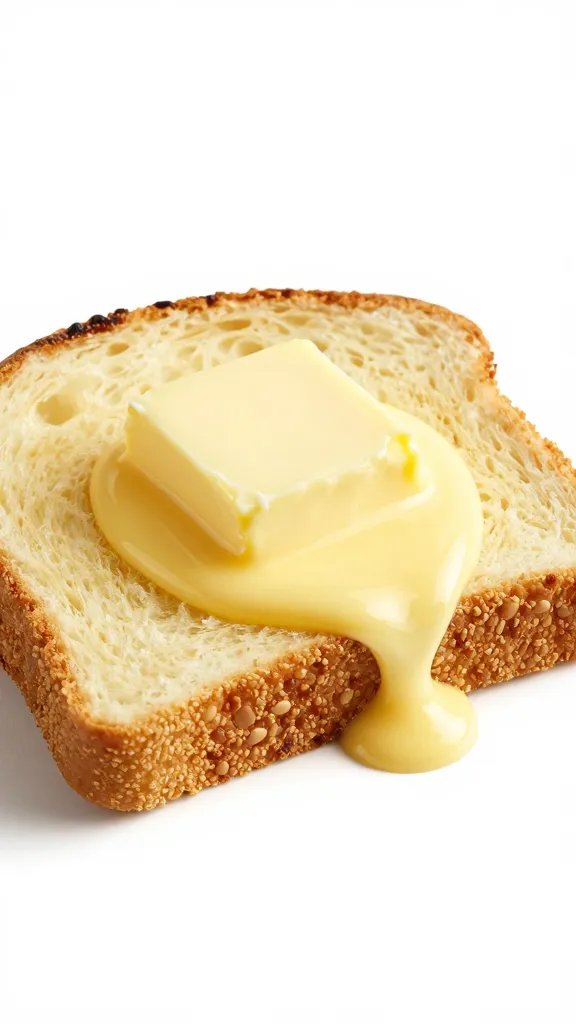 single slice with pat of butter melting on top