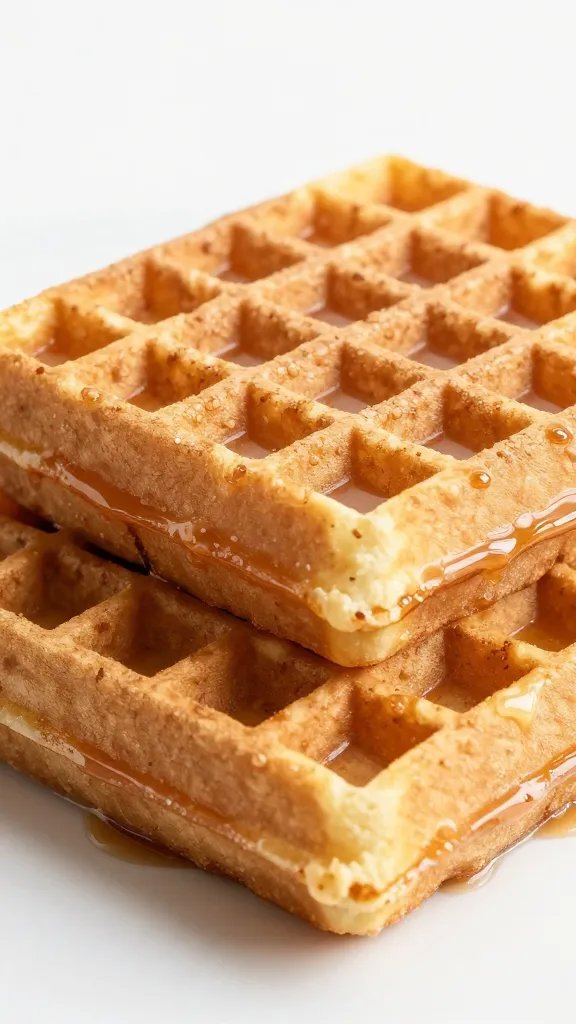 maple-syrup glazed waffle sandwich, tight crop