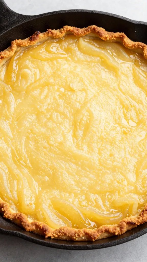 golden cobbler crust with crispy edges in cast-iron