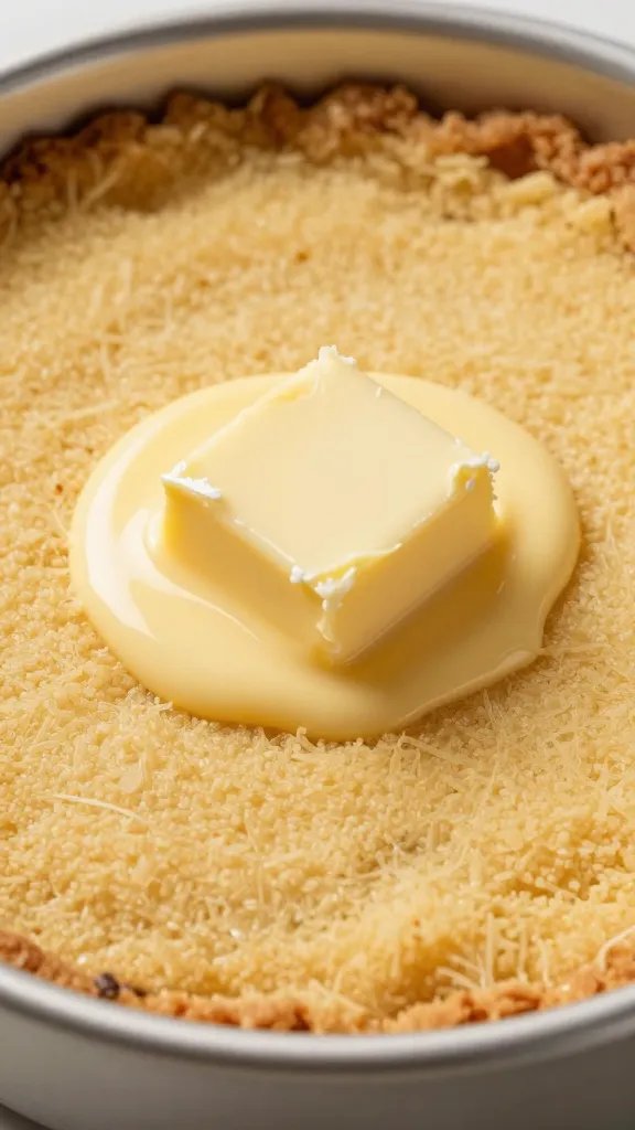 pat of butter melting into cobbler crust