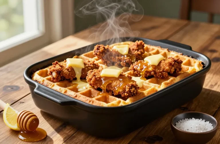 Hot Honey Chicken & Waffle Casserole Brunch Magic