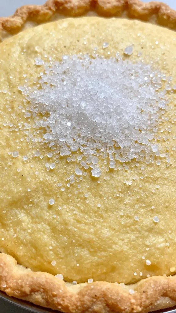 closeup of cobbler crust with coarse sugar sparkle