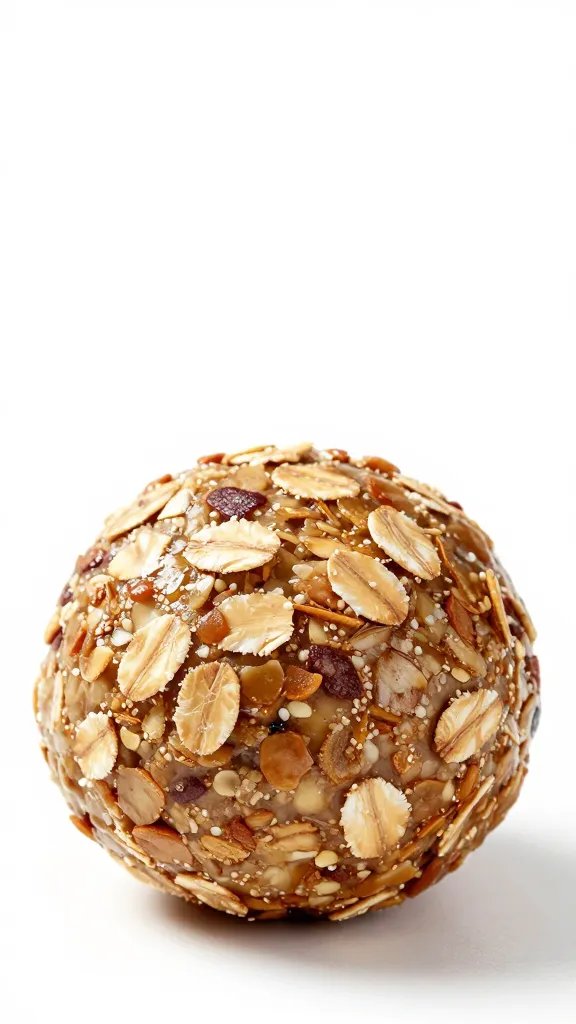 single Kodiak protein ball with visible oat-like flakes