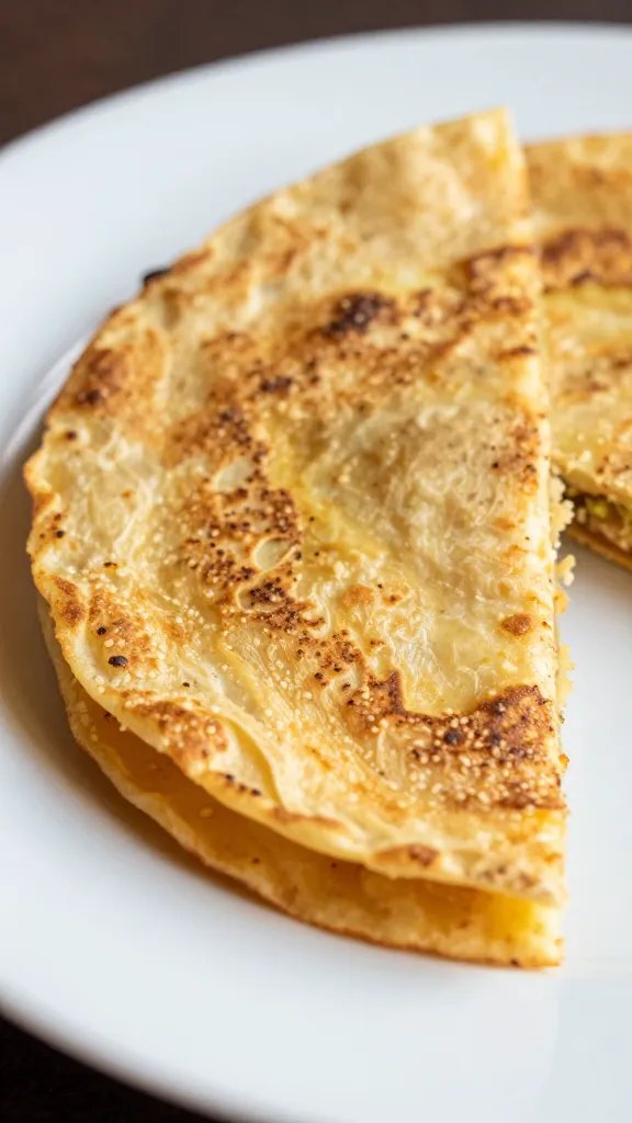 closeup slice of tortilla española on white plate