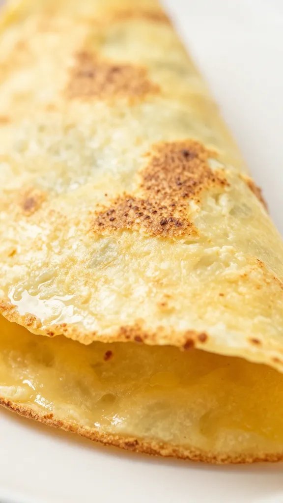 custardy tortilla interior, tight macro cross-section