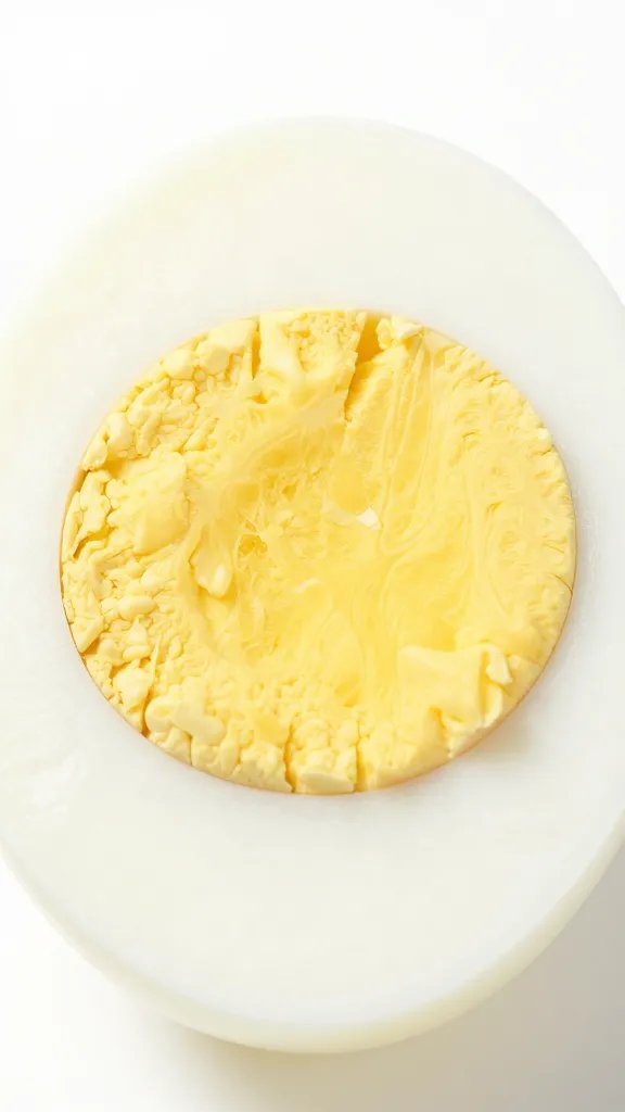 jammy yolk soy-braised egg, clean cross-section closeup