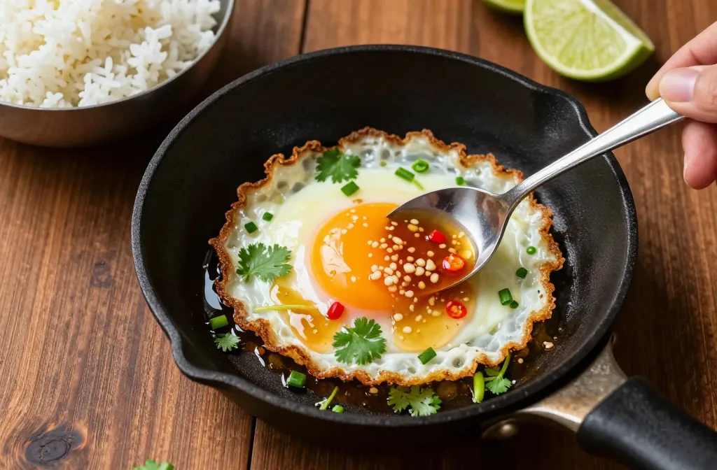 Vietnamese Fried Egg with Fish Sauce and Herbs — the Crispy-Edged Egg Dinner Vietnam Has Always Known and You'Re Just Discovering
