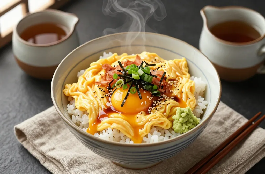 Tamago Kake Gohan Elevated — Japanese Raw Egg Rice Bowl with Dashi and Toppings, the Umami Dinner Done in 10 Minutes