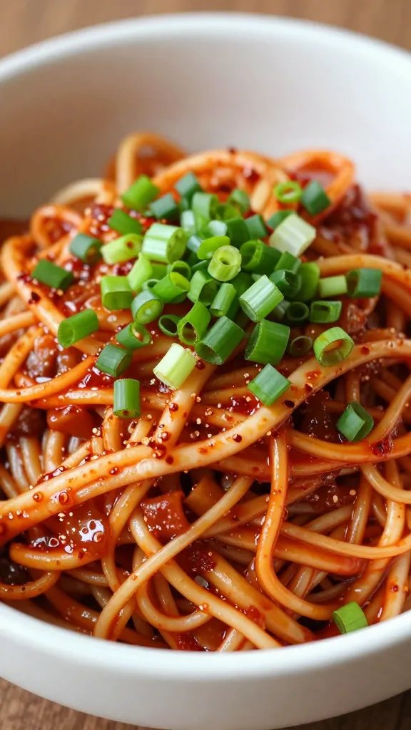 closeup bowl of gyeran jjim topped with sliced scallions