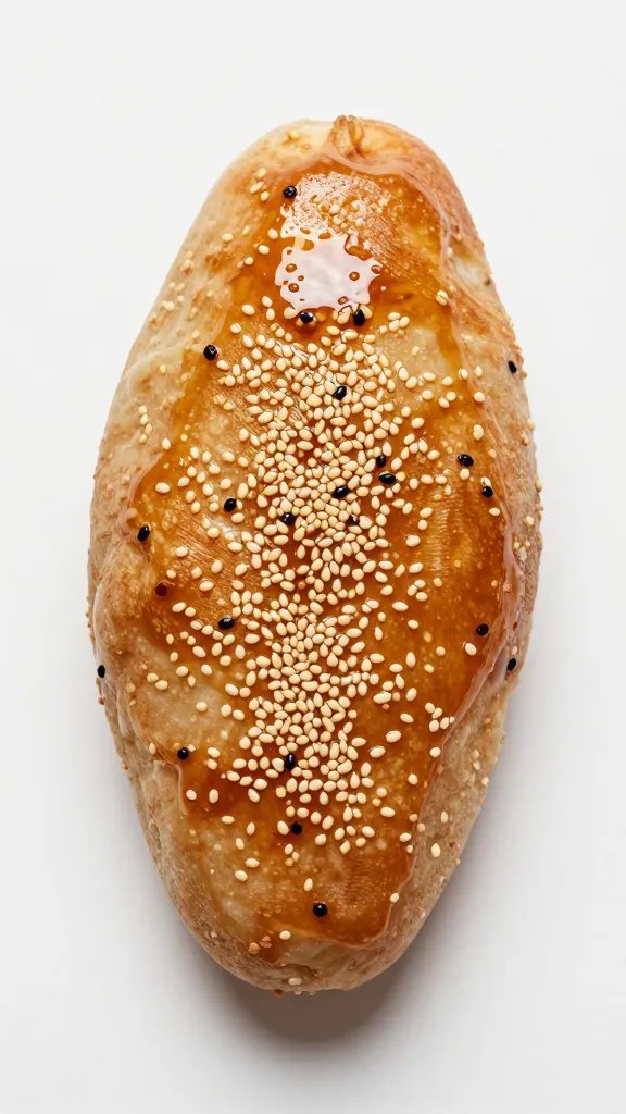 gyeran jjim with sesame oil sheen, tight overhead shot