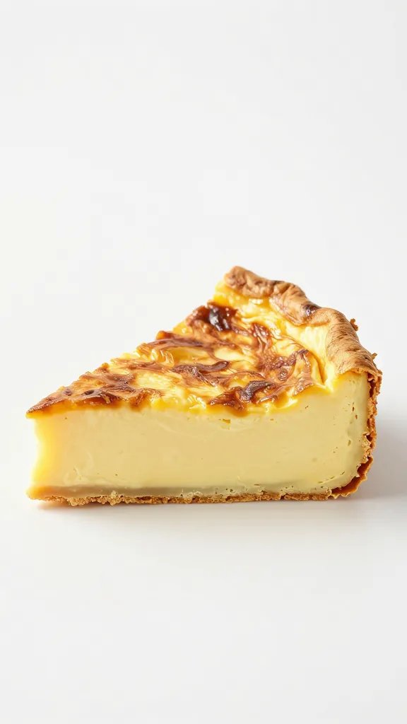 Custardy frittata interior, clean slice cross-section