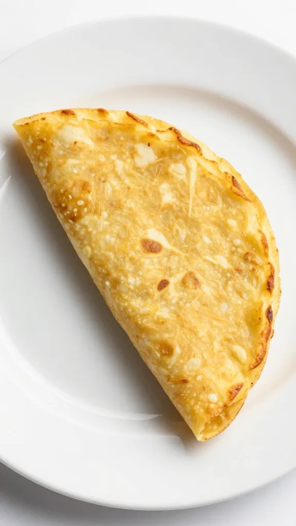 golden tortilla española wedge on white ceramic plate