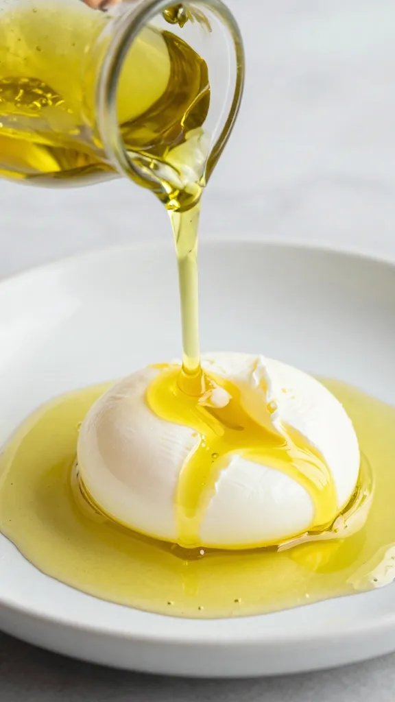 drizzle of extra-virgin olive oil over poached egg