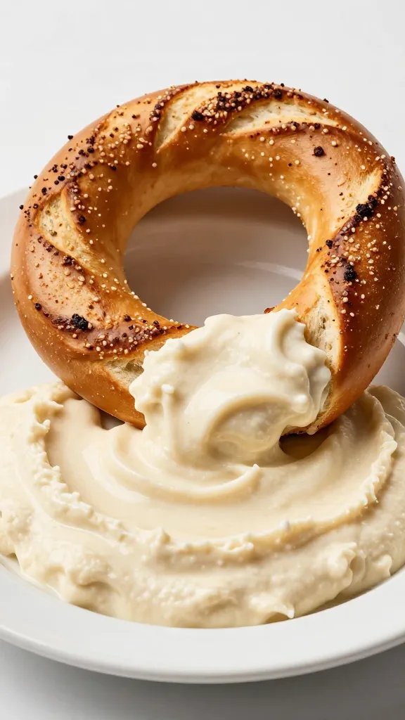 toasted simit piece scooping menemen, close crop
