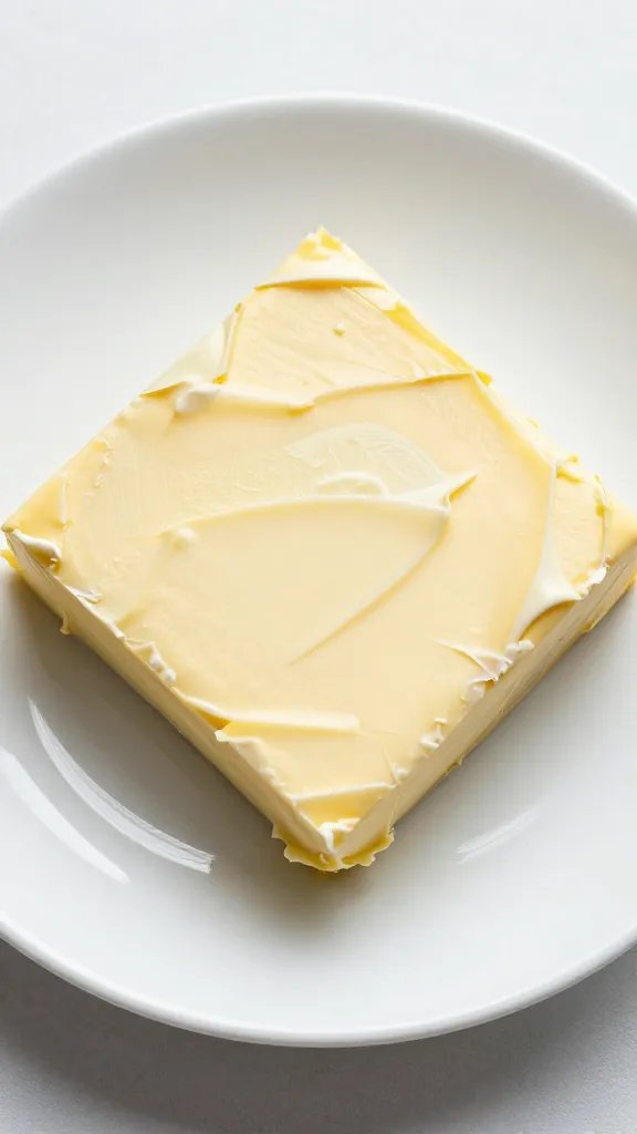white plate of çılbır with chili-streaked butter