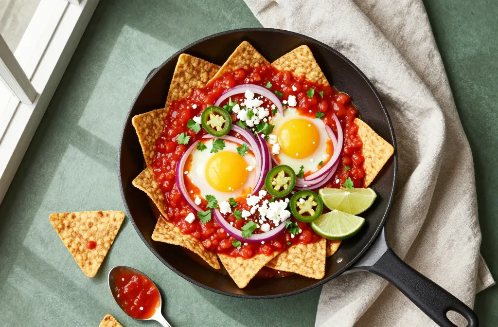 Chilaquiles Verdes — Tomatillo-Braised Eggs Over Crispy Tortillas, the Weeknight Dinner Nobody Calls Dinner