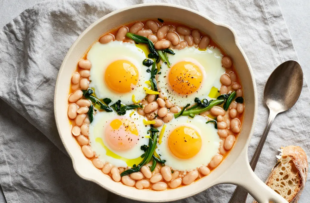 White Shakshuka with White Beans and Cream — the Elegant Egg Dinner Nobody Expects From One Pan