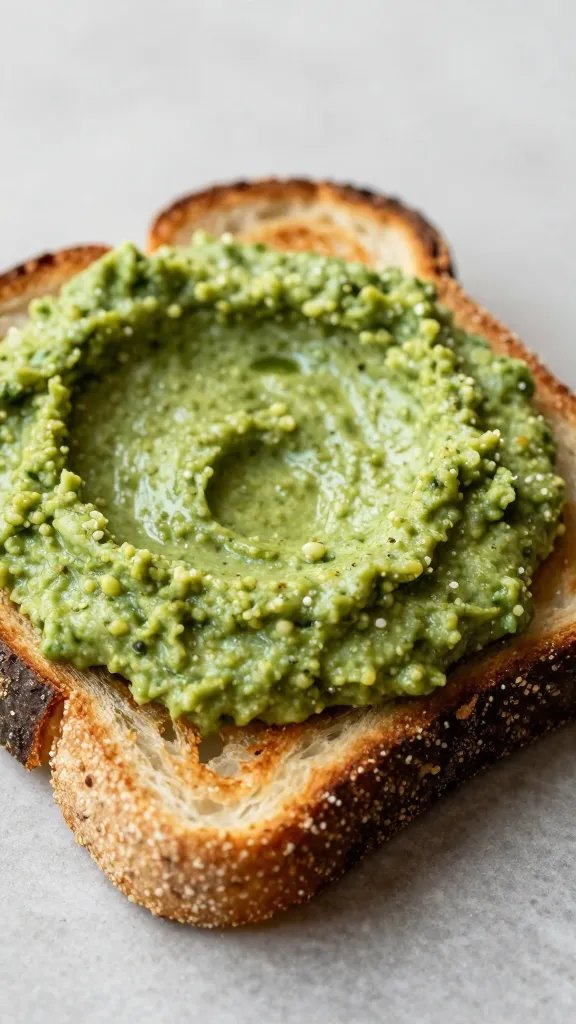 toasted sourdough slice dipped in green shakshuka