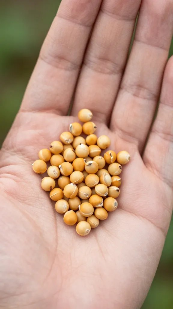 closeup of tepary bean seed in gardener’s palm