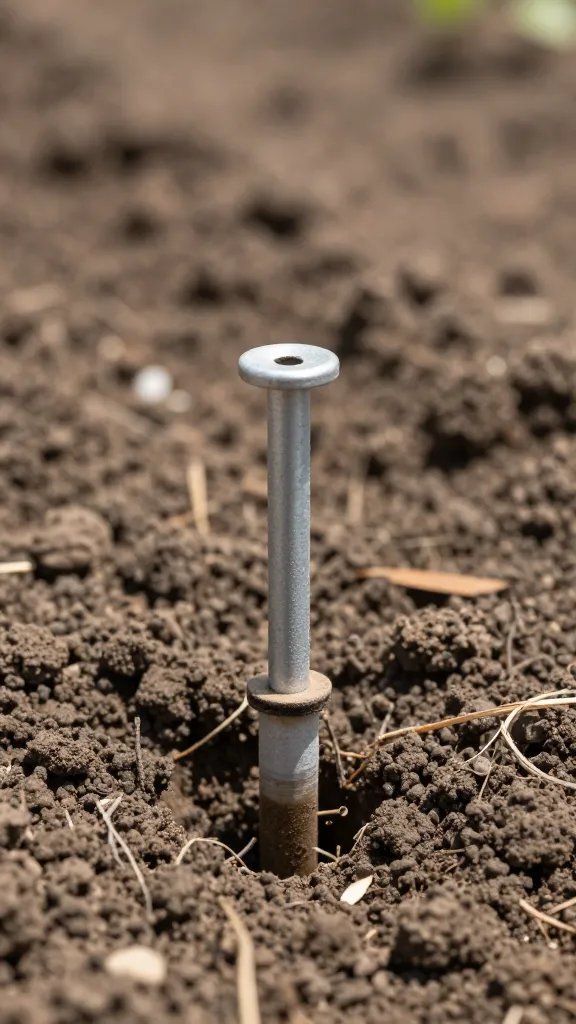 drip emitter watering tepary bean base, shallow depth